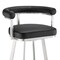 Armen Living Nolagam Swivel Counter Stool in Brushed Stainless Steel with Black Faux Leather 840254335608 - alternate 5
